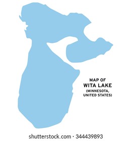 Wita lake (Minnesota,United States) map vector