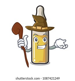 Witch ampoule mascot cartoon style