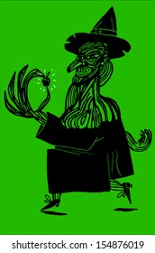 witch and apple