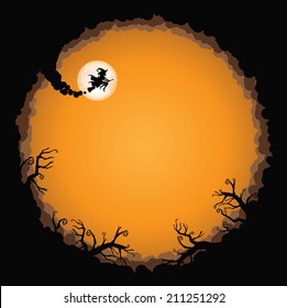 Witch background with copy space. EPS10 vector.