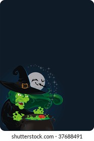 Witch Background Halloween Stock Vector (Royalty Free) 37688491