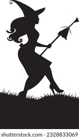 La Bruja Sea Un Icono De Arte De Silhouette Loco.