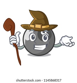 Witch billiard ball mascot cartoon