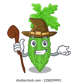 Witch bitter melon character on vegetables fresh