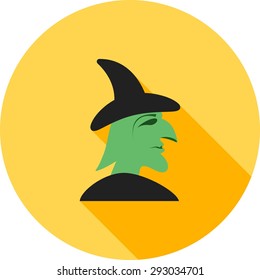 Witch, black, fly icon vector image.Can also be used for halloween, celebration, observances & holidays. Suitable for mobile apps, web apps and print media.