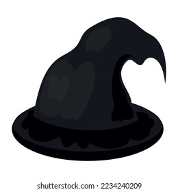 witch black hat fairytale icon isolated