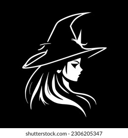 Witch | Black and White Vector illustration