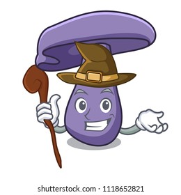 Witch blewit mushroom mascot cartoon
