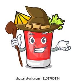 Witch bloody mary mascot cartoon