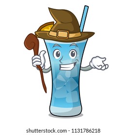 Witch blue hawaii mascot cartoon