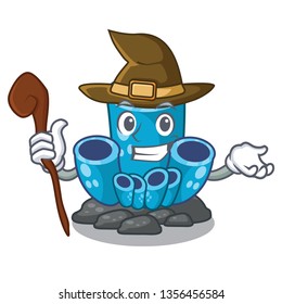 Witch blue sponge coral isolated the mascot