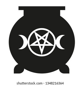 Witch boiler flat illustration on white
