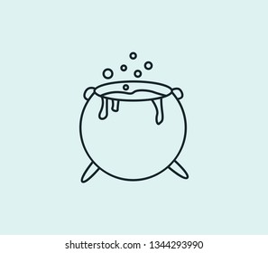 Witch boiler icon line isolated on clean background. Witch boiler icon concept drawing icon line in modern style. Vector illustration for your web mobile logo app UI design.