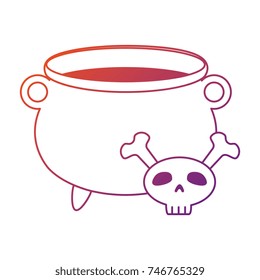 witch boiler with skull
