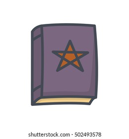 Witch Book Icon Halloween Colored