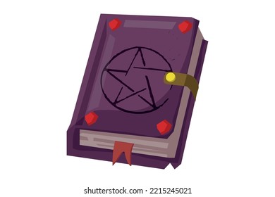 witch book, witchcraft manual isolated on a white background.
