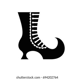 Witch Boots icon. Flat vector cartoon illustration. Objects isolated on a white background.