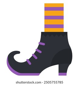 Witch boots vector cartoon illustration isolated on a white background.