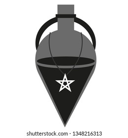 Witch bottle flat illustration on white