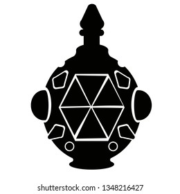 Witch bottle flat illustration on white
