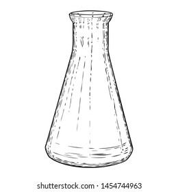 Witch bottles with magic liquid or poison and love potion, line and dot stipple art, hand drawn. Flash tattoo design. Vector