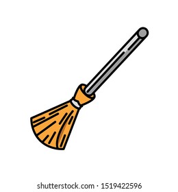 witch broom accessory isolated icon vector illustration design