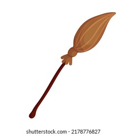 Witch broom . Cartoon vector graphic.