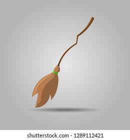 witch broom cartoon vector symbol icon design. Beautiful illustration isolated on gray background