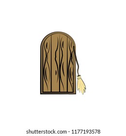 witch broom colored illustration. Element of Halloween for mobile concept and web apps. Colored witch broom illustration can be used for web and mobile