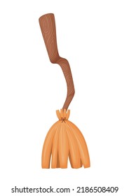 witch broom design over white