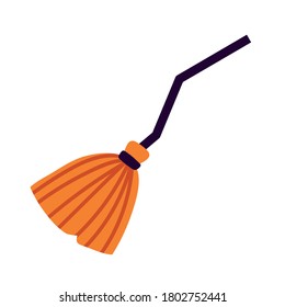 diseño de ilustración vectorial de iconos de estilo plano de escoba de brujas