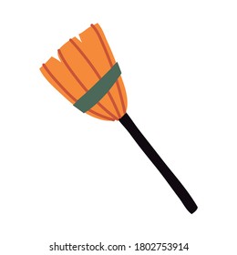 diseño de ilustración vectorial de iconos de estilo plano de escoba de brujas