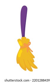 witch broom halloween icon isolated