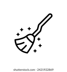 Witch Broom, Halloween Outline Icon Logo Illustration. Halloween Icon-set. Suitable For Web Design, Logo, App