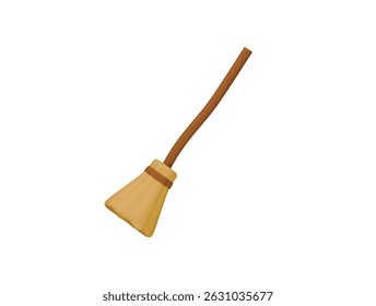 witch broom icon 3d illustration render
