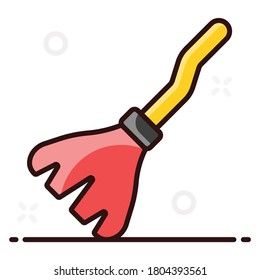 Witch broom icon design, vector of broomstick 