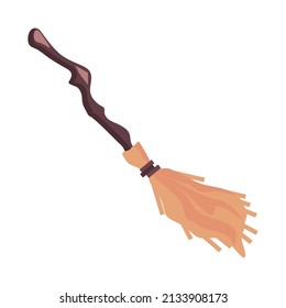 Witch Broom Icon Flat Isolated