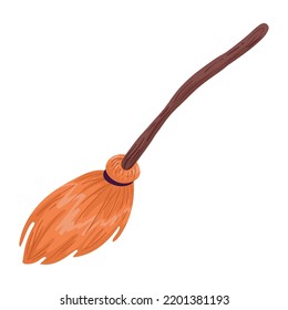 Witch Broom Icon Isolated Flat