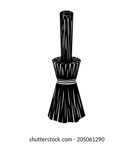 Witch broom Icon Isolated on White Background