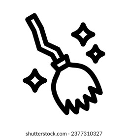 Witch Broom icon on White Background. Halloween line icons collection. Vector illustration.