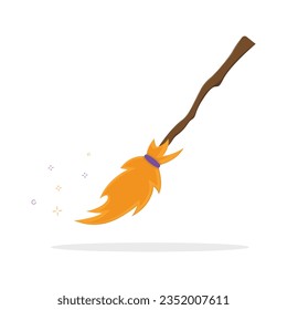 Witch Broom Icon Vector Design.