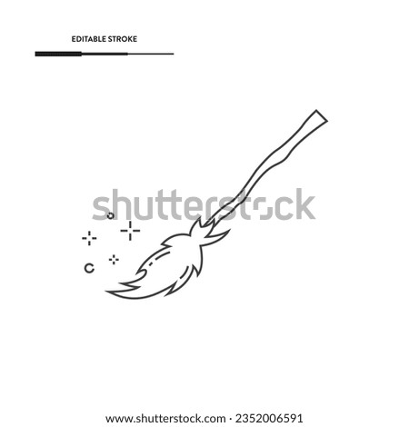 Witch Broom Icon Vector Design. 