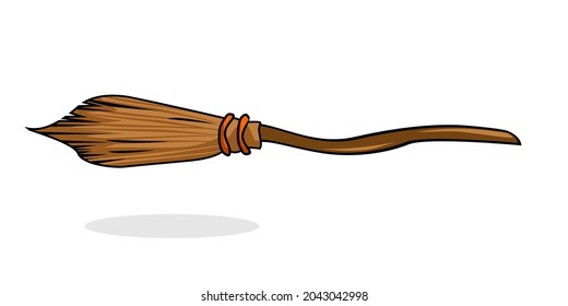 witch broom illustrations Halloween cartoon collection