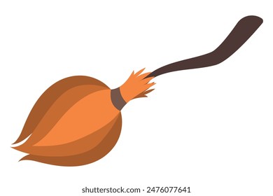 Witch broom. Isolated vector illustration for halloween design