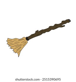 Witch broom isolated with white background for display Halloween party 