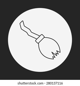 witch broom line icon