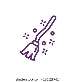 witch broom magic sorcery icon vector illustration design