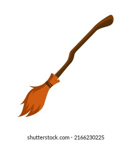 witch broom stick logo icon vector illustration