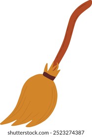 witch broom stick logo icon vector illustration