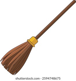 witch broom stick vector illustration